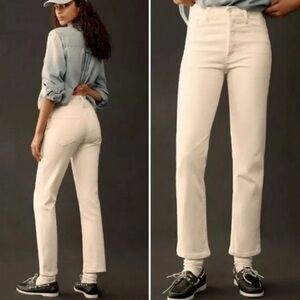 MOTHER SUPERIOR Jeans The Tomcat Ankle Ivory Cream Puffs Size 25